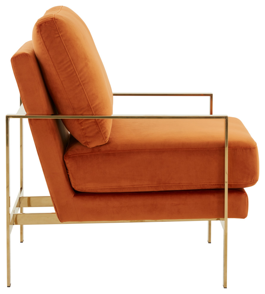 Divani Casa Bayside Modern Orange Fabric Accent Chair   Contemporary   Armchairs And Accent Chairs   by Vig Furniture Inc.  Houzz