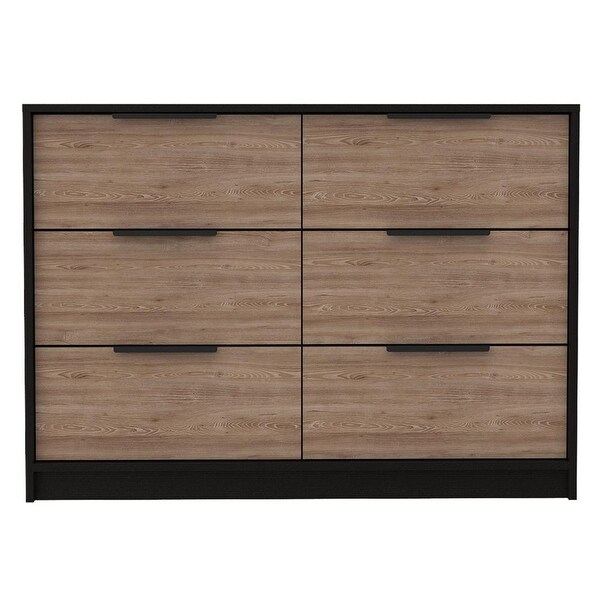 TUHOME Kaia 4 Drawer Double Dresser with 2 Cabinets and Metal Hardware - - 31880279