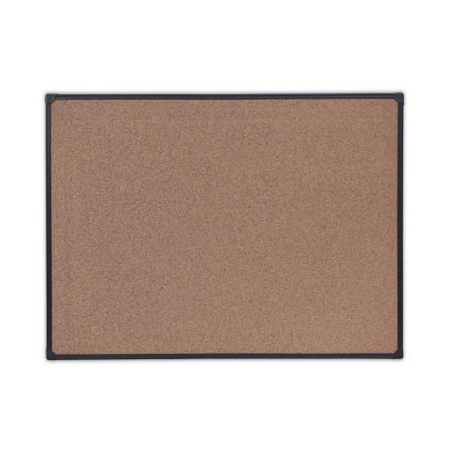 Universal Tech Cork Board， 48 x 36， Cork， Black Frame (43023)