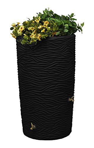 Good Ideas Imp-L65-Blk Impressions Palm Rain Saver， 65 Gallon， Black