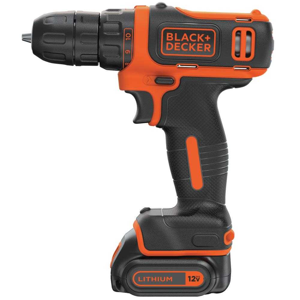 Black and Decker 12V MAX Li-Ion Cordless Drill Kit ;