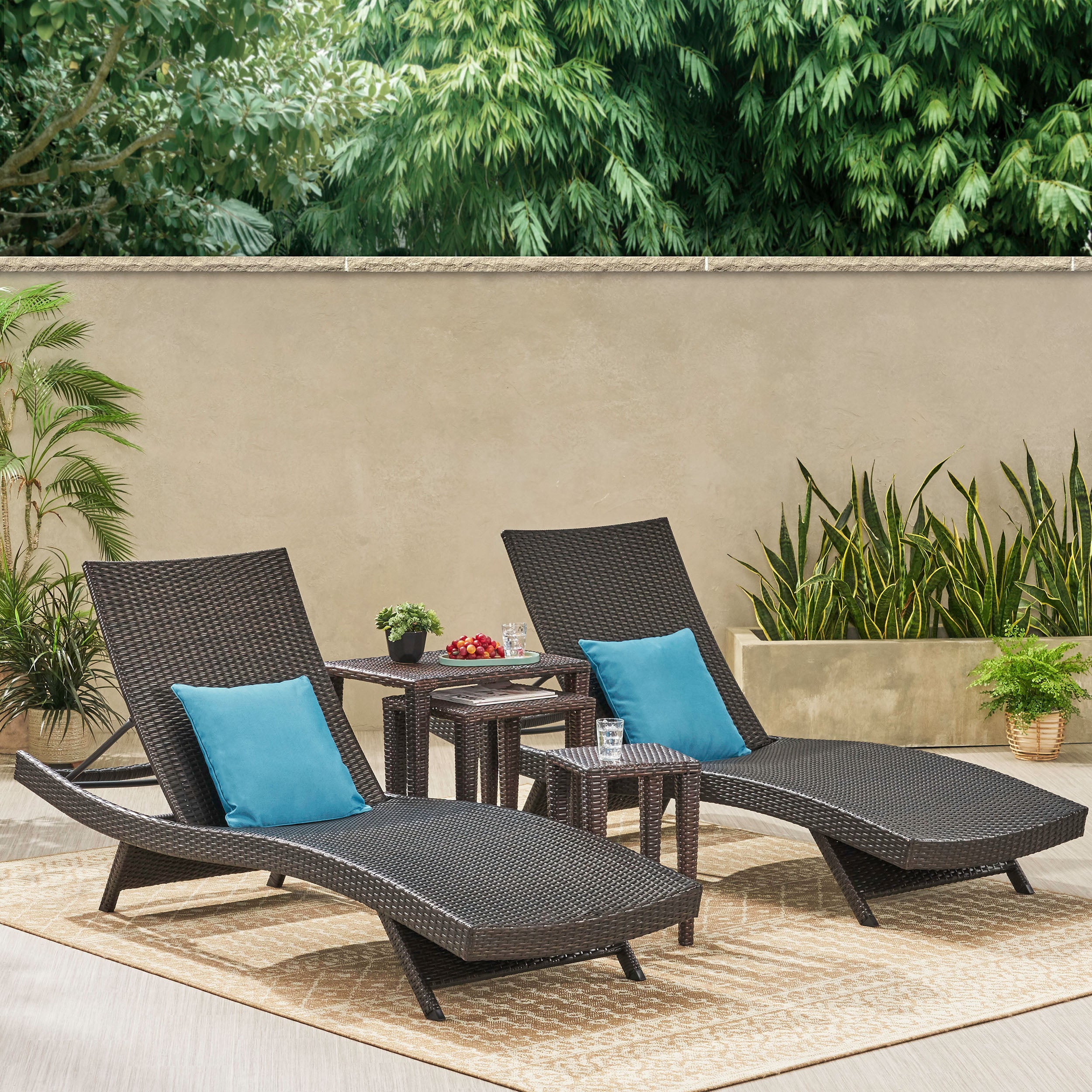 Lakeport 5p Outdoor Adjustable Chaise Lounge Set