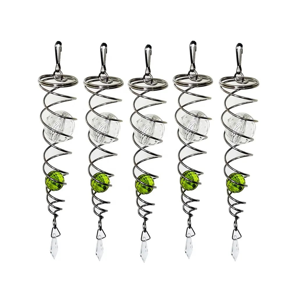 Custom Spiral Tail Stabilizer Indoor Outdoor Decoration Metal hanging wind spinner spiral Tail Twister with Swivel hook