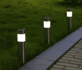 LED Outdoor Solar Lights， 12 Pack Stainless Steel Straight Outdoor Solar Lights - Waterproof