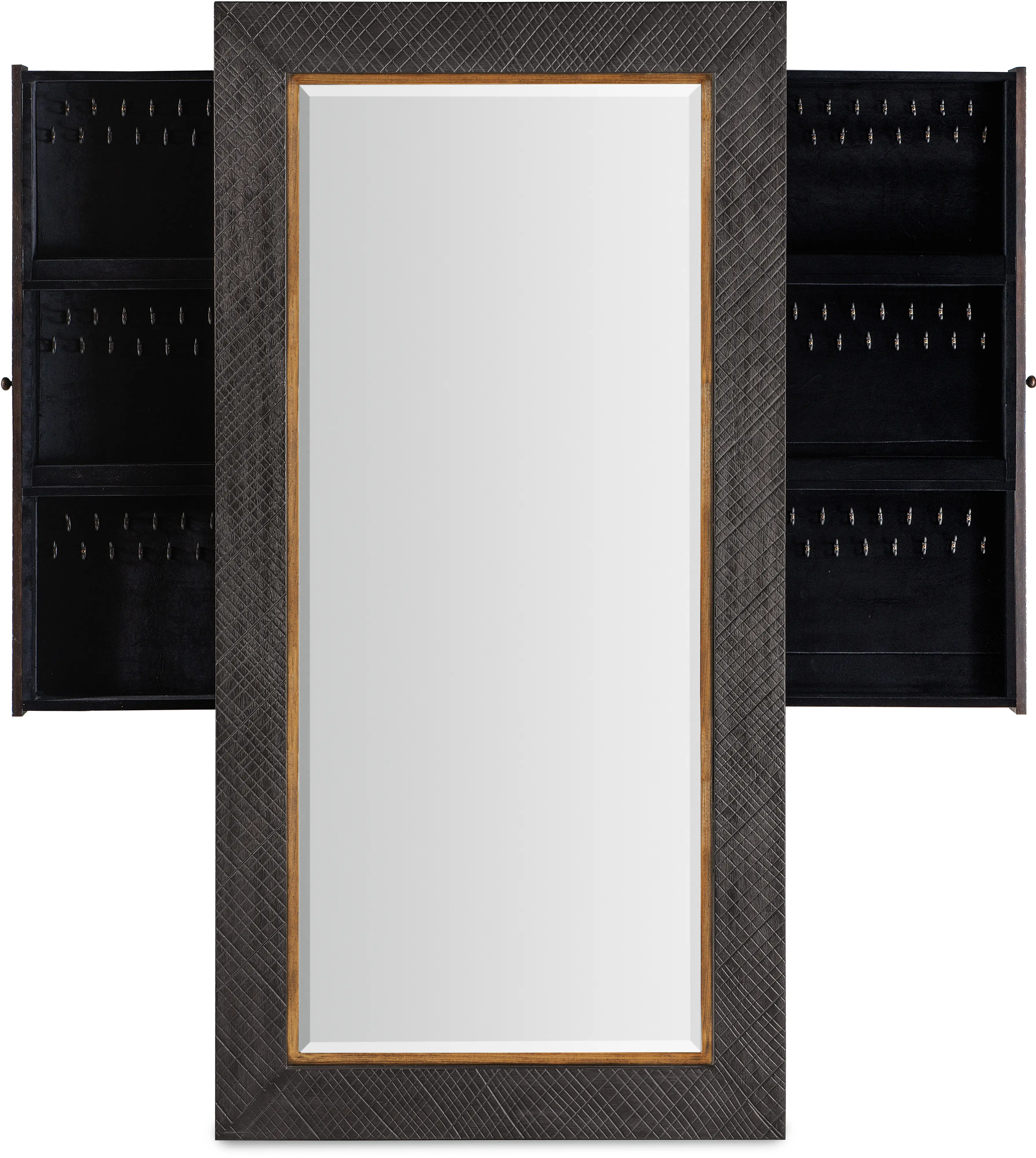 Big Sky Gray Floor Mirror with Jewelry Storage