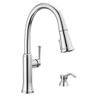 Delta Eldridge Single-Handle Pull Down Sprayer Kitchen Faucet with ShieldSpray Technology in Polished Chrome 19842Z-SD-DST