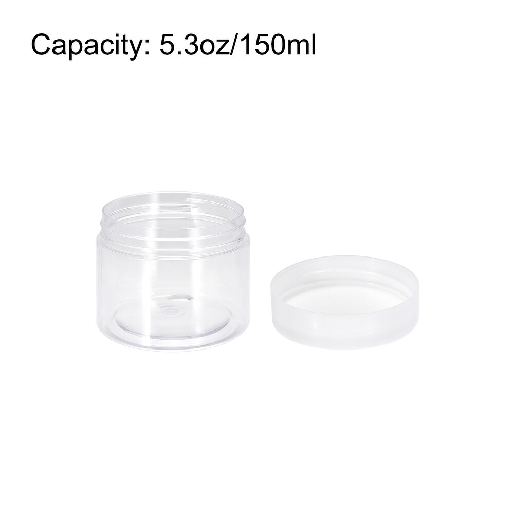 8Pcs 150ml Clear Plastic Jars with White Lid Food Storage Containers for Kitchen