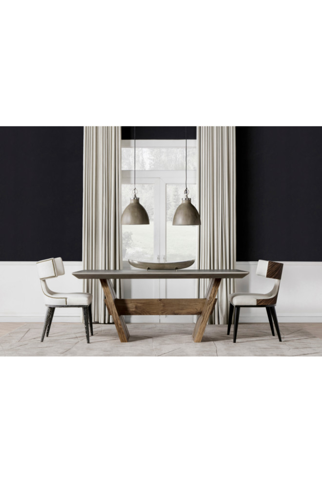 White Hourglass Studded Dining Chair  Andrew Martin Oscar   Transitional   Dining Chairs   by Oroa   Distinctive Furniture  Houzz