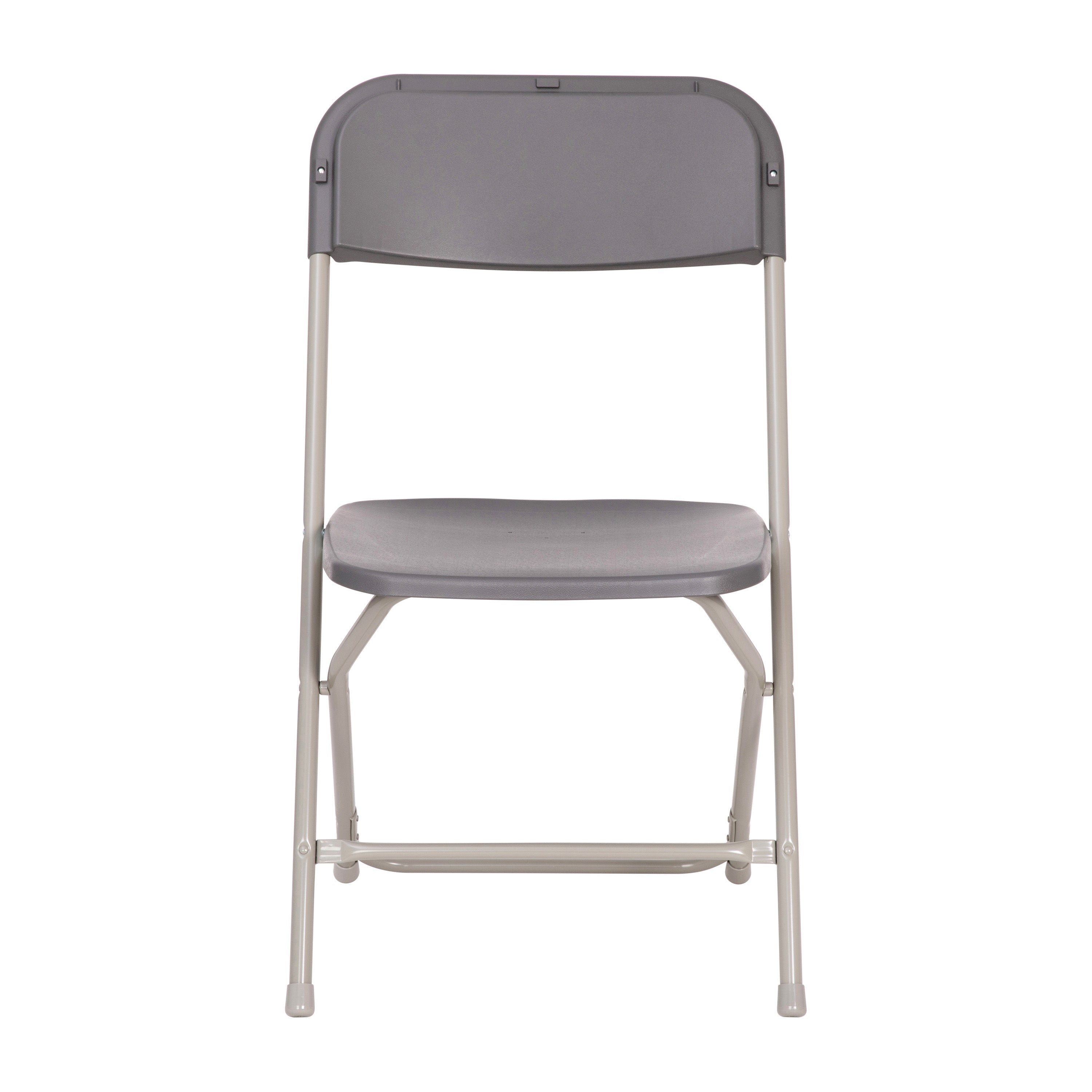 BizChair Big and Tall Commercial Folding Chair - Extra Wide 650LB. Capacity - Durable Plastic - Gray, 4-Pack