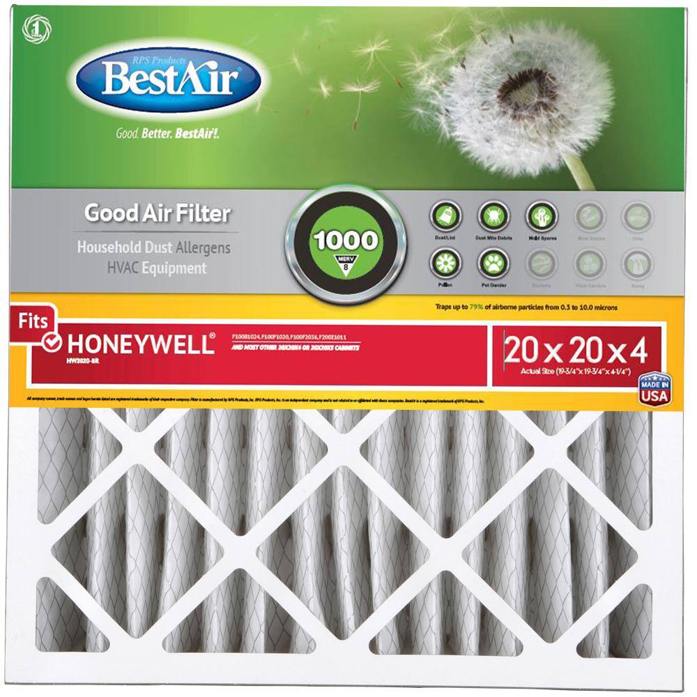 BestAir 20 x 20 x 4 Honeywell FPR 4 Air Cleaner Filter HW2020-8R