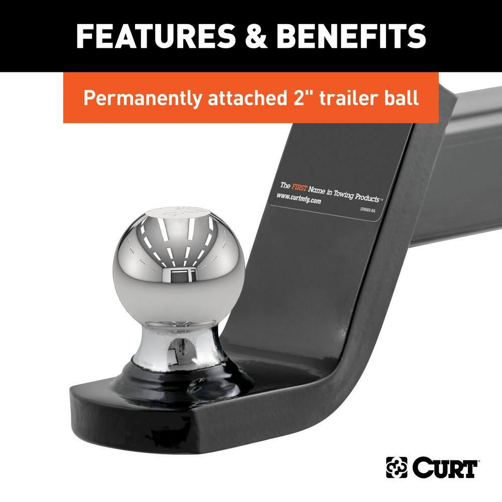 CURT 7500 lbs. 4 in. Drop Fusion Trailer Hitch Ball Mount Draw Bar with 2 in. Ball (2 in. Shank) 45154