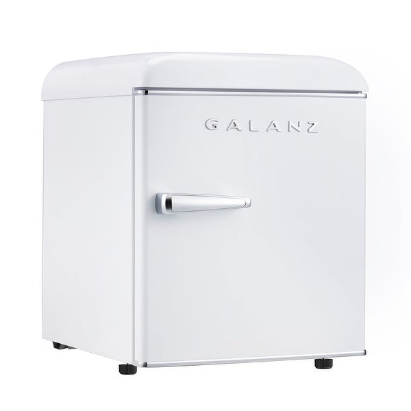 1.7 Cu ft Retro Mini Fridge， White， eStar