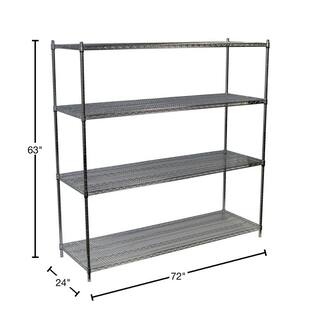 Storage Concepts Chrome 4-Tier Steel Wire Shelving Unit (72 in. W x 63 in. H x 24 in. D) WCS4-2472-63