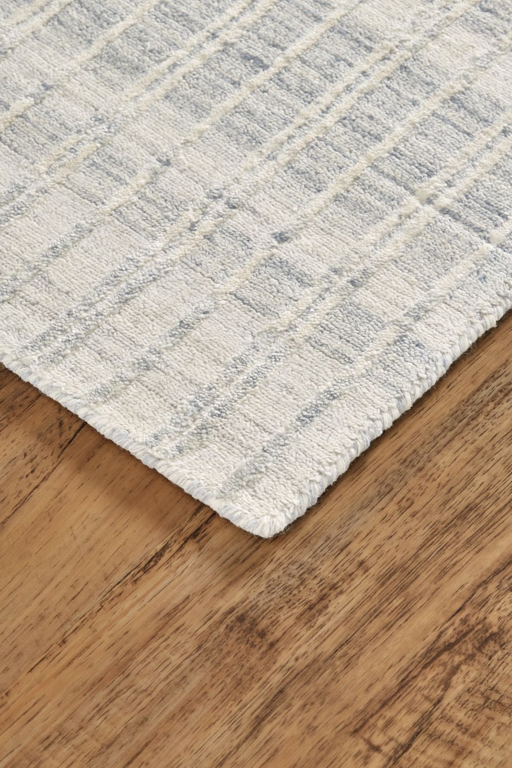 Odami Hand Woven Ivory and Blue Rug by BD Fine