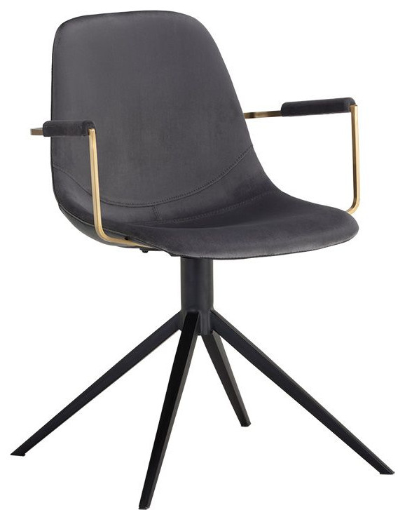 Sunpan Junction Cassius Swivel Dining Armchair   Midcentury   Dining Chairs   by Unlimited Furniture Group  Houzz