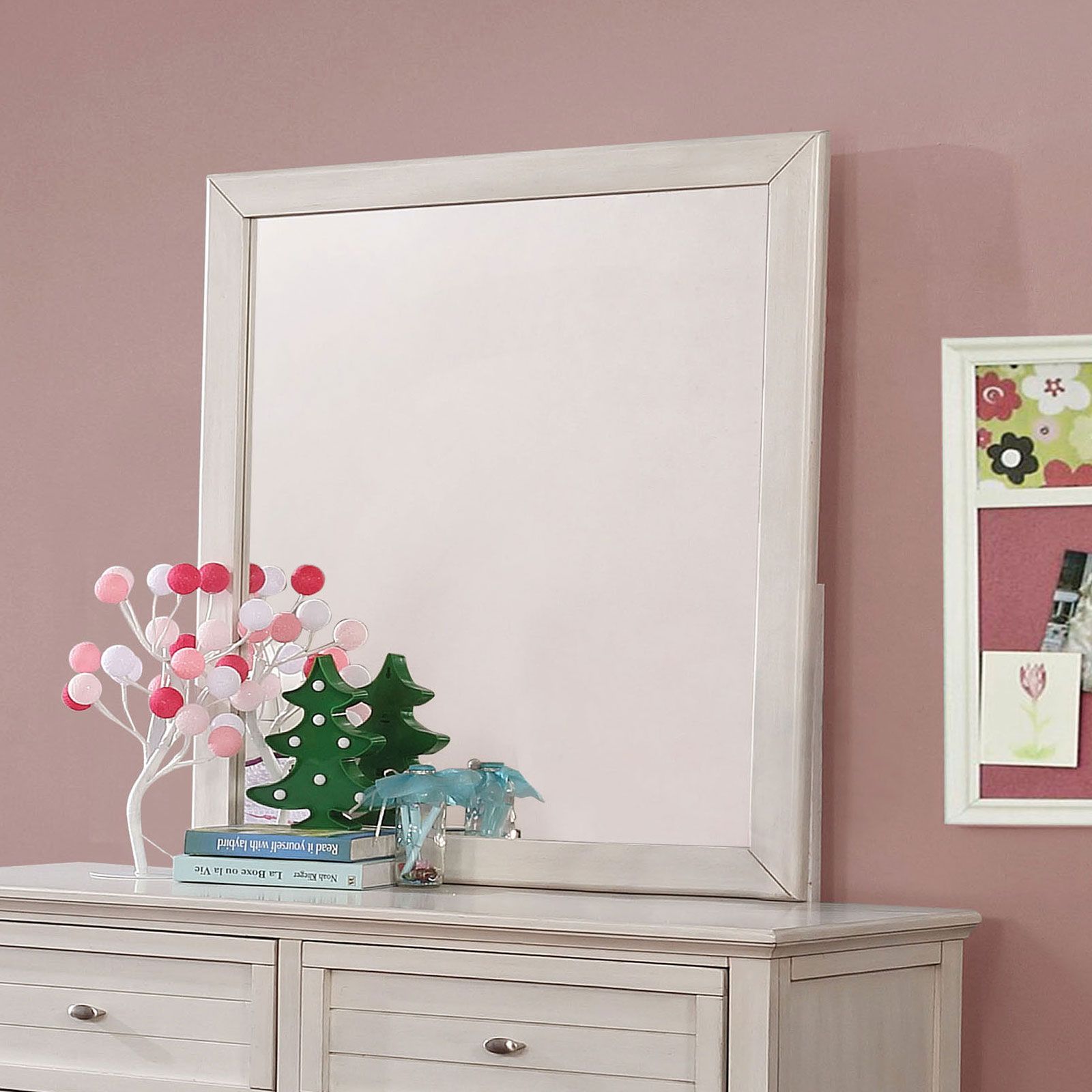 Brogan Mirror  Antique White