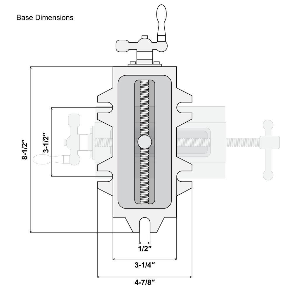 WEN 4.25 in. Compound Cross Slide Industrial Strength Benchtop and Drill Press Vise CV414