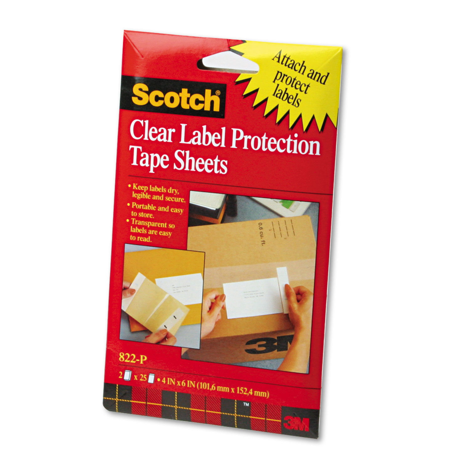 ScotchPad Label Protection Tape Sheets by Scotchandreg; MMM822P