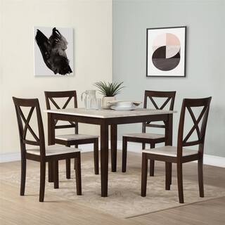 Dorel Living Sunnybrook Rustic 5-Piece Espresso Dining Set FA7514