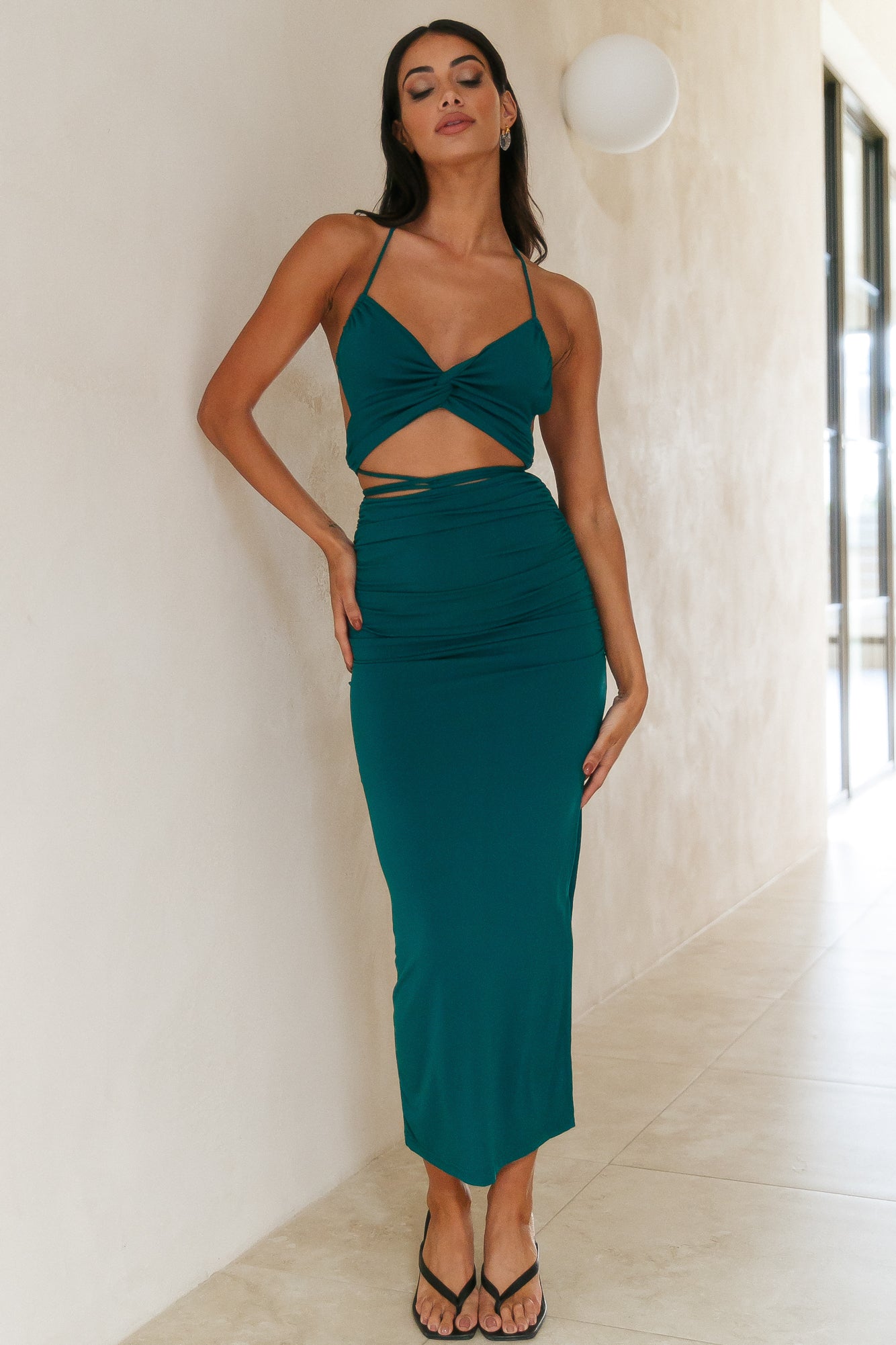 Pure Bliss Midi Dress Forest Green