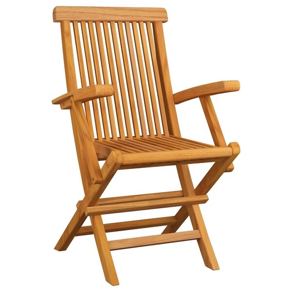 vidaXL Folding Patio Chairs 4 pcs Solid Teak Wood