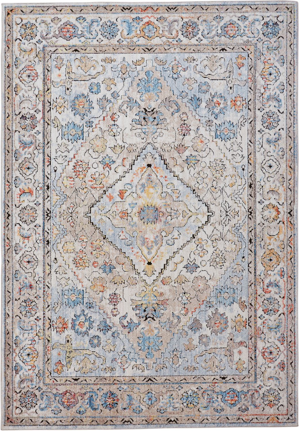 Matana Gray and Blue Rug by BD Fine