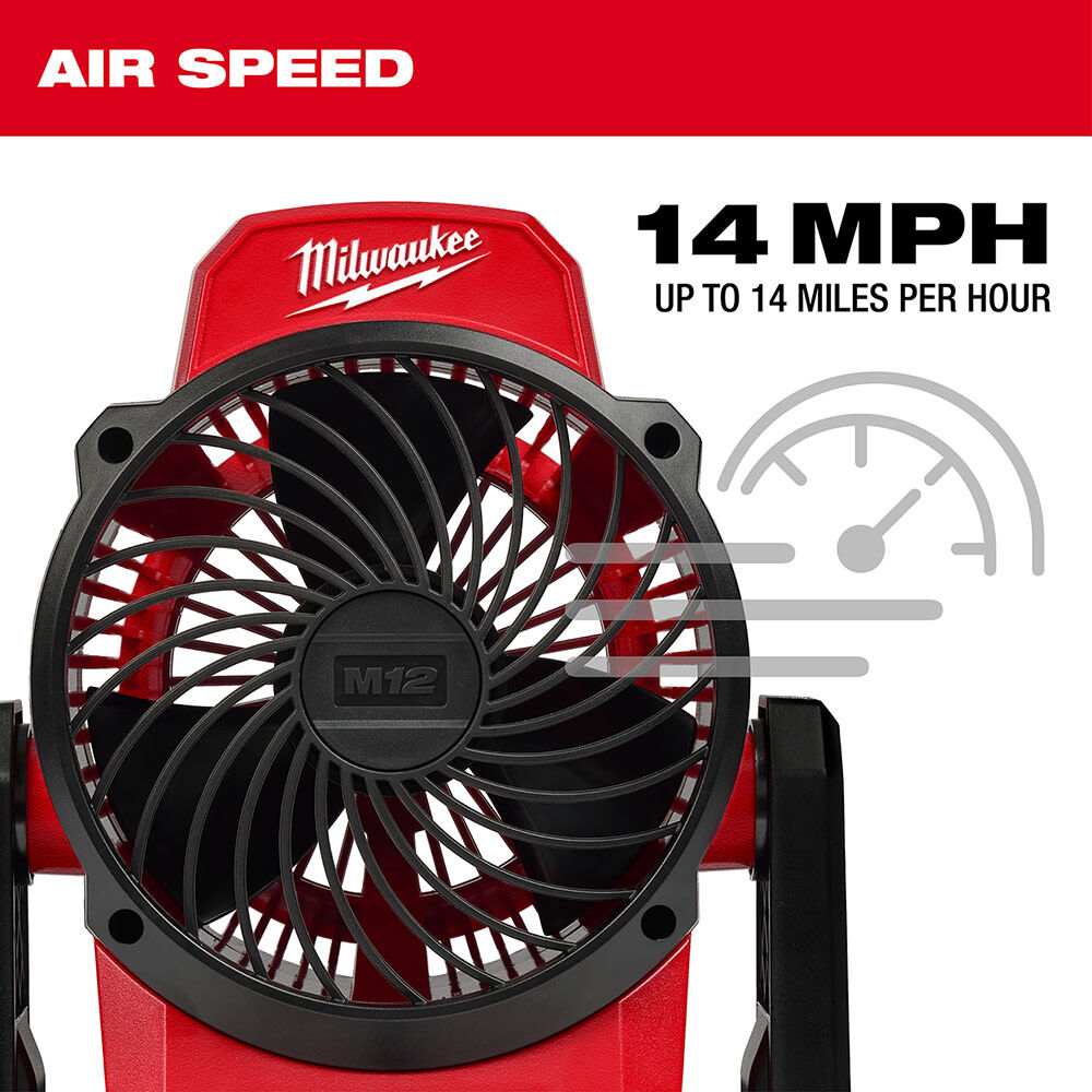 Milwaukee M12 Mounting Fan with 2.0Ah Battery and Charger Starter Kit Bundle 0820-20-48-59-2420 from Milwaukee