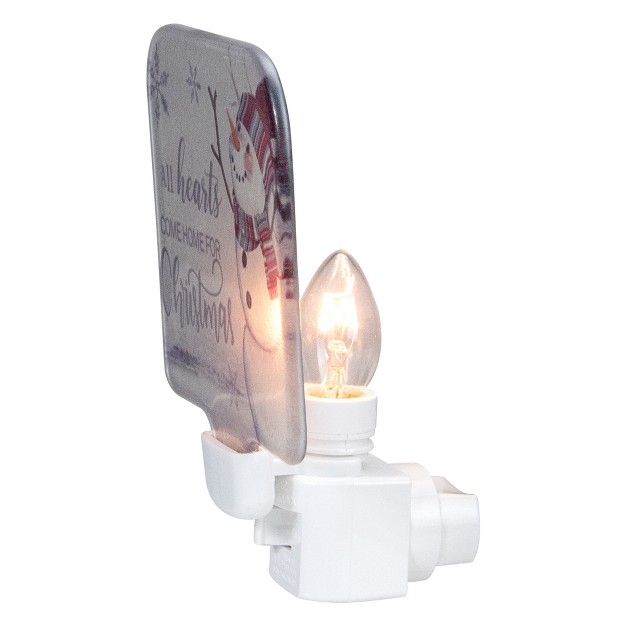 White All Hearts Come Home For Christmas Glass Night Light