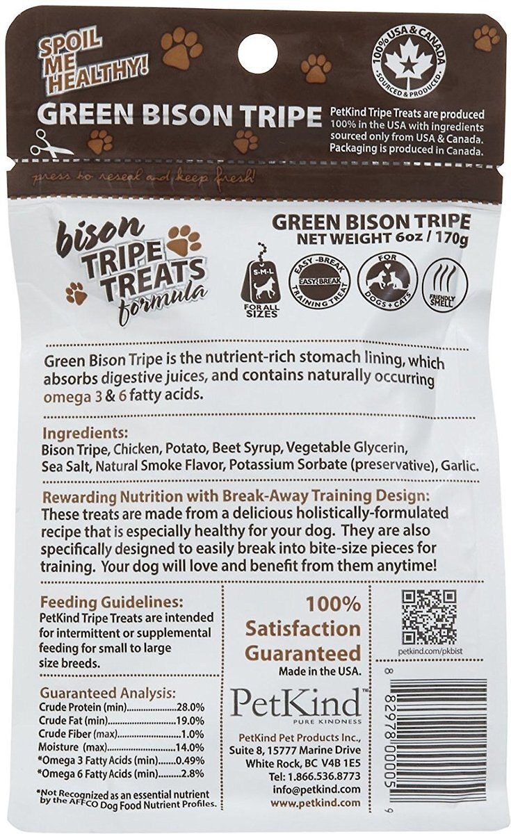 PetKind Green Bison Tripe Formula Grain-Free Dog and Cat Treats