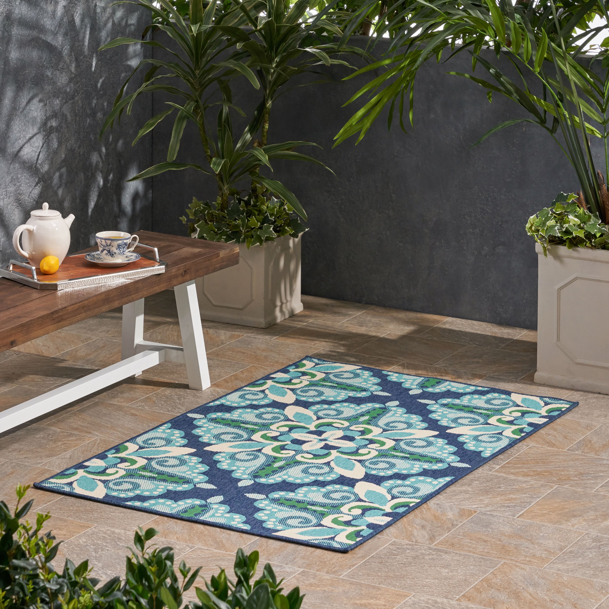 Sage Outdoor Medallion Area Rug