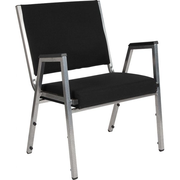 HERCULES Series 1000 lb. Rated Black Antimicrobial Fabric Bariatric Medical Reception Arm Chair