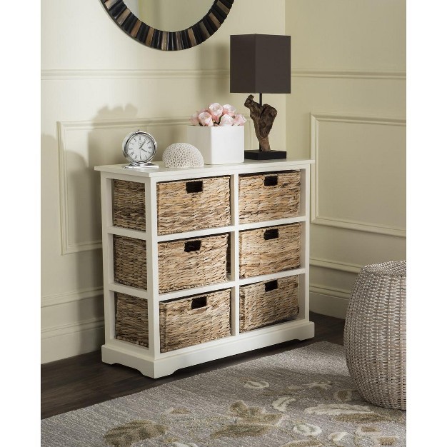 Keenan 6 Wicker Basket Storage Chest Safavieh