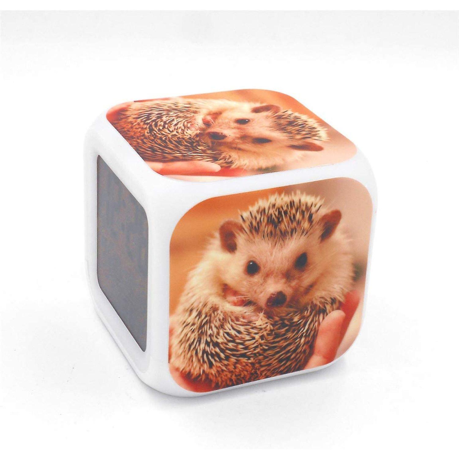 3desk and Shelf Clock Hedgehog Pet Digital Alarm Clock With Led Lights Yellow Table Clock For Kids Teenagers Adults Home/office Decor