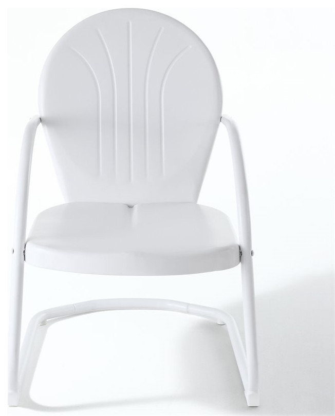 Home Square 2 Piece UV resistant Metal Patio Chair Set in White   Contemporary   Outdoor Lounge Chairs   by Homesquare  Houzz