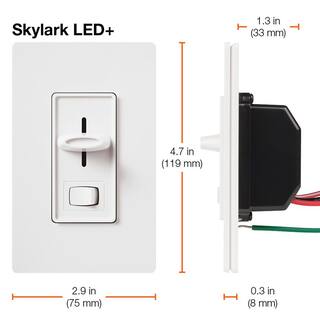 Lutron Skylark LED+ Dimmer Switch for Dimmable LED and Incandescent Bulbs 150W LEDSingle-Pole or 3-Way Black (SCL-153P-BL) SCL-153P-BL