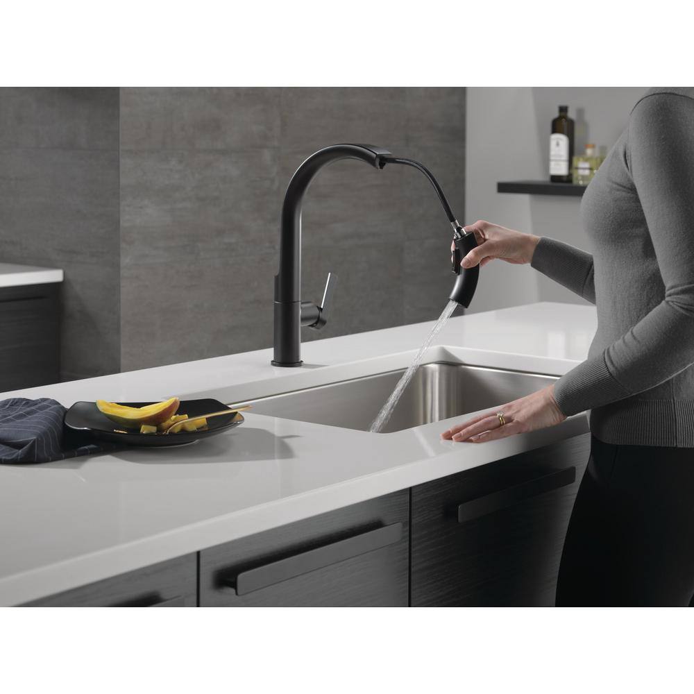 Delta Keele Single-Handle Pull-Down Sprayer Kitchen Faucet in Matte Black 19824LF-BL