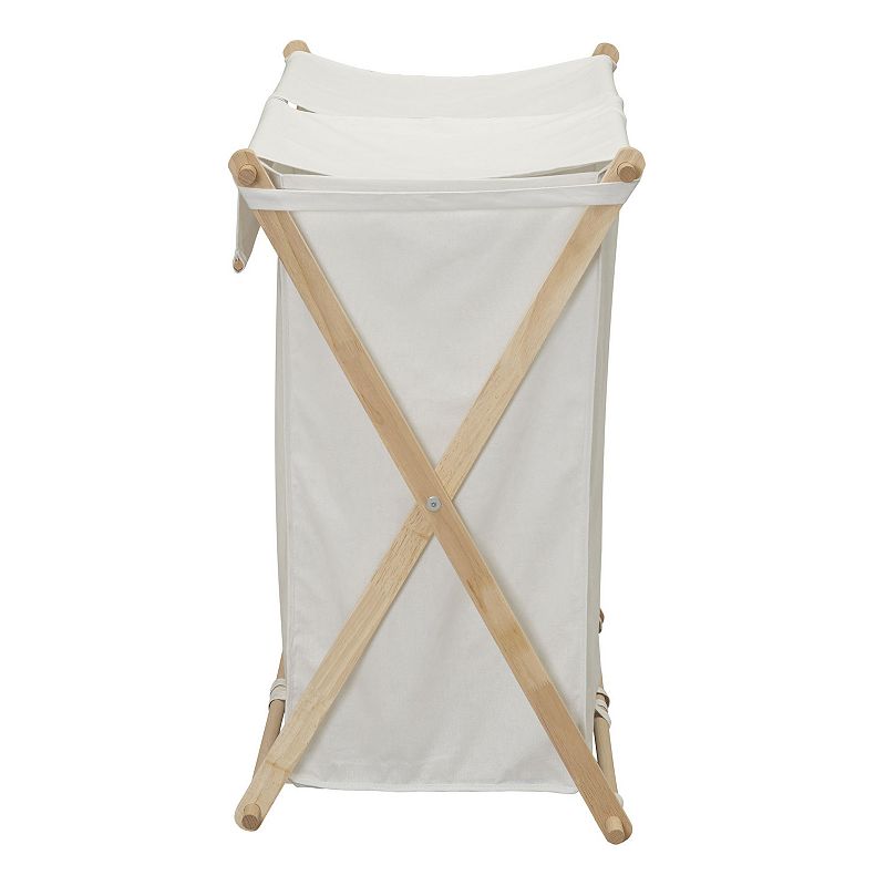 Household Essentials Wood X-Frame Laundry Sorter