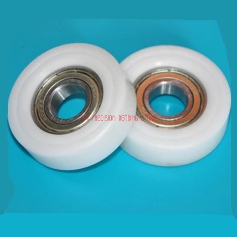 20214pcs Plastic Bearings 6002 Pulleys Nylon Rollers Rubber Wheels Guide Metal Bags 15*50*15mm 15x50x15mm Axk