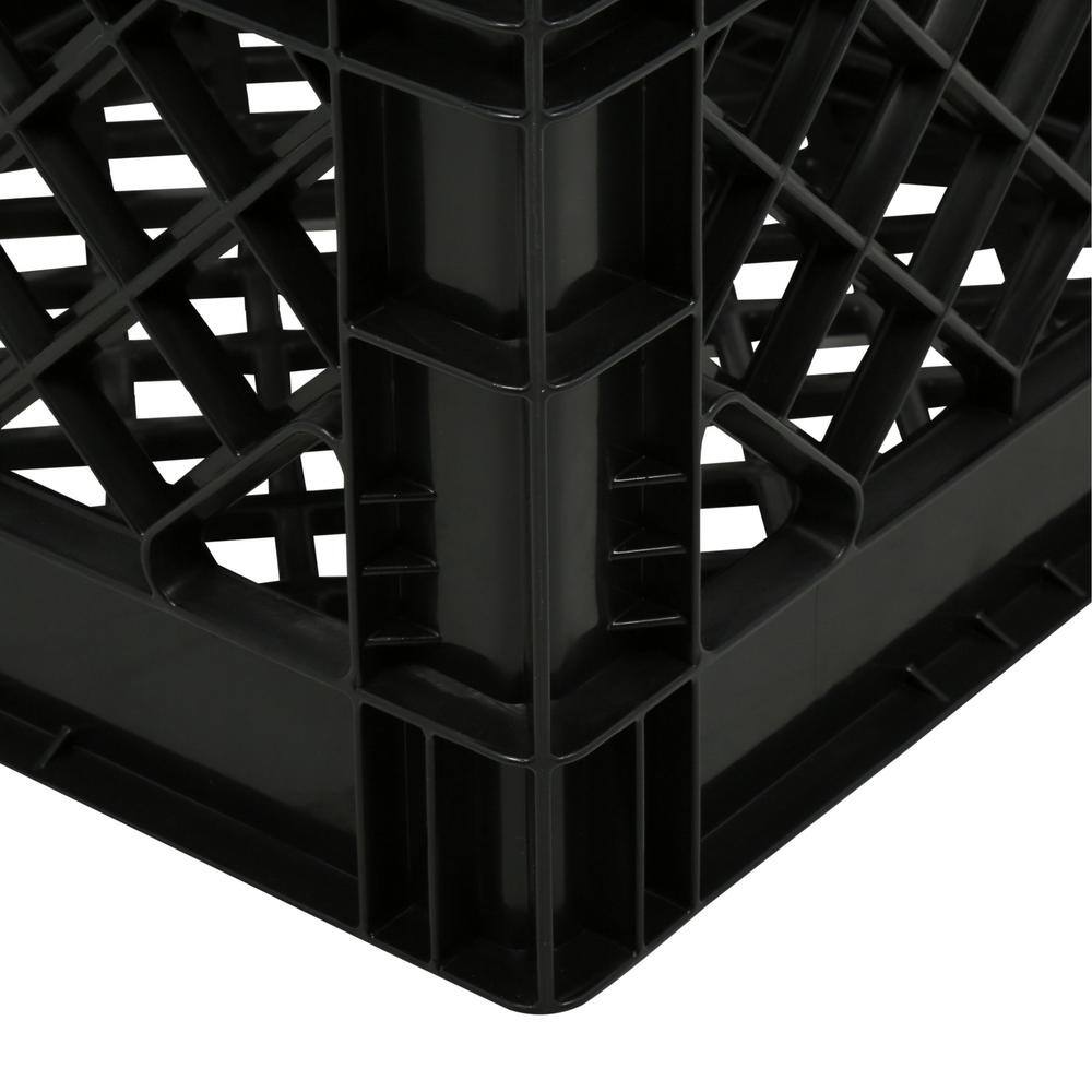 GSC Technologies 11 in. x 13 in. x 13 in. Black Milk Crate MC131311-002