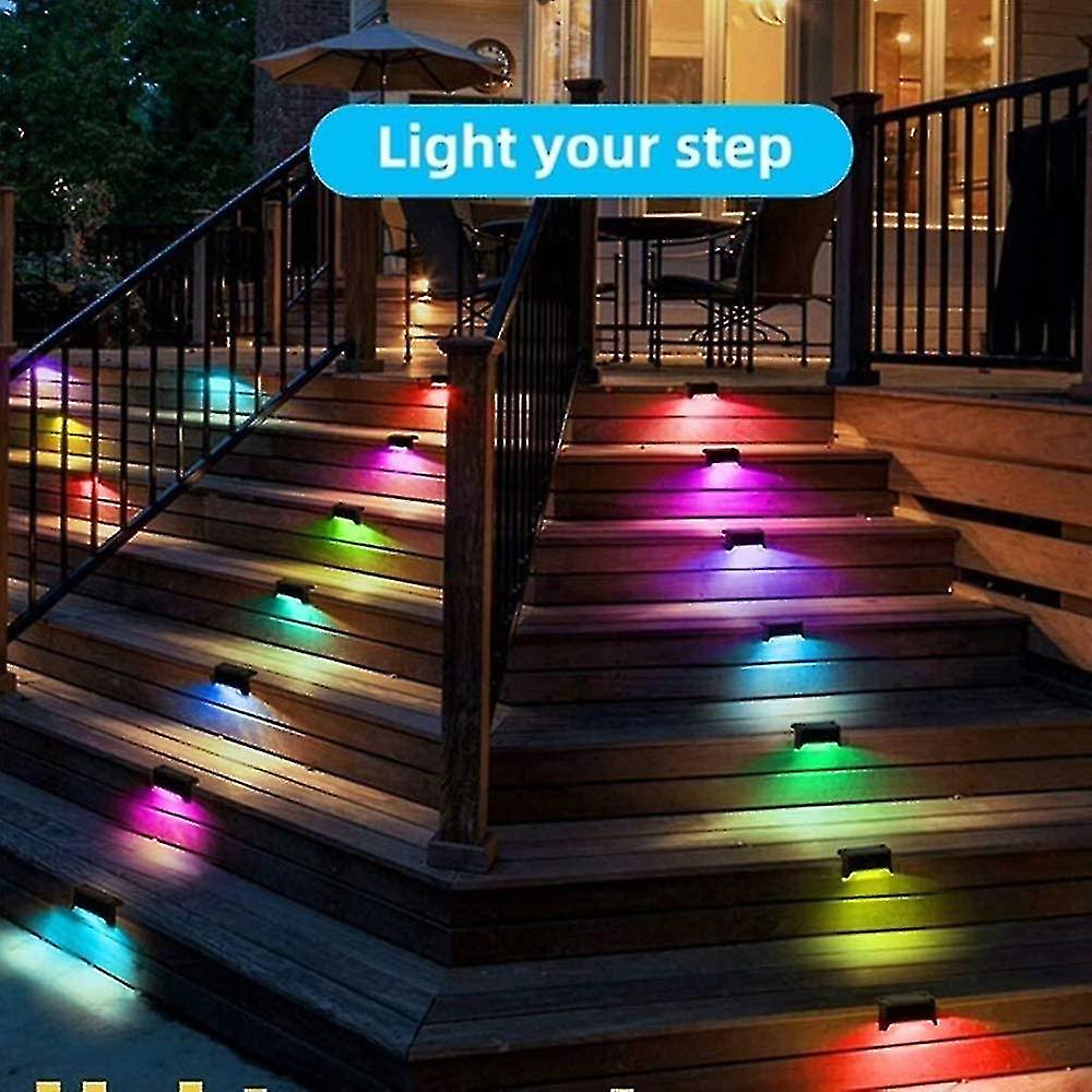 4 Pack Solar Deck Lights Led Solar Step Lights Waterproof Fence Lights Outdoor Stairs Steps Fence