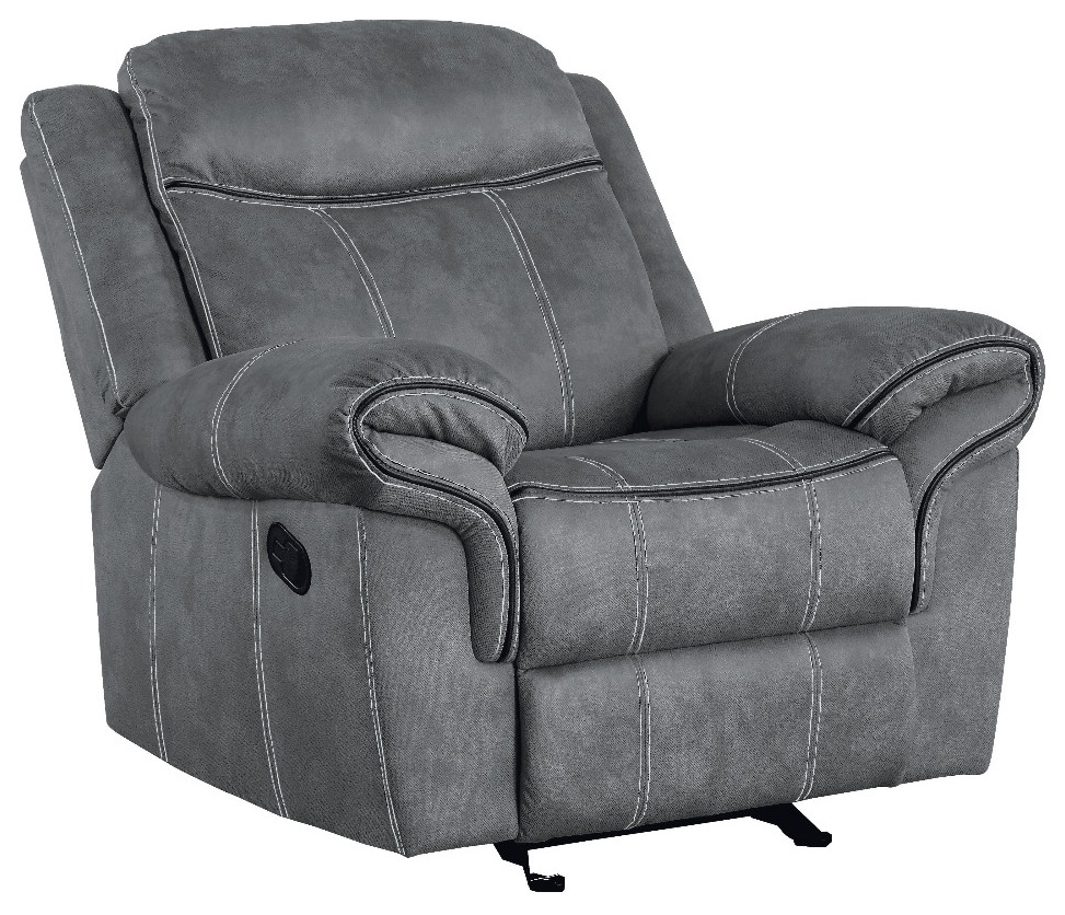 Acme Zubaida Glider Recliner Two Tone Gray Velvet   Transitional   Recliner Chairs   by AMOC  Houzz