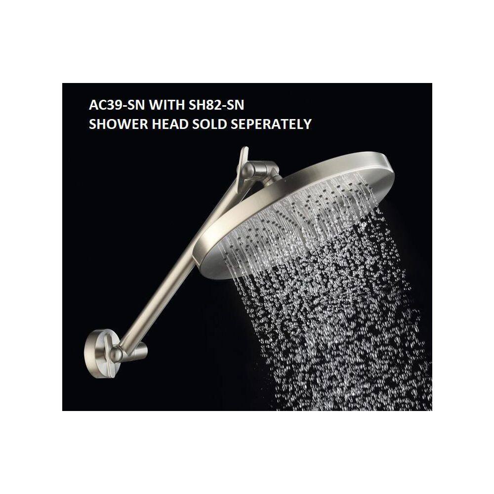 MODONA Adjustable Rain Shower Arm in Satin Nickel AC39-SN