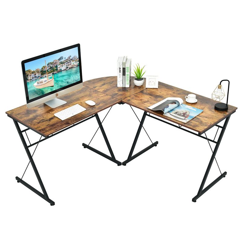 59 Inches L-Shaped Corner Desk Computer Table for Home Office Study Workstation