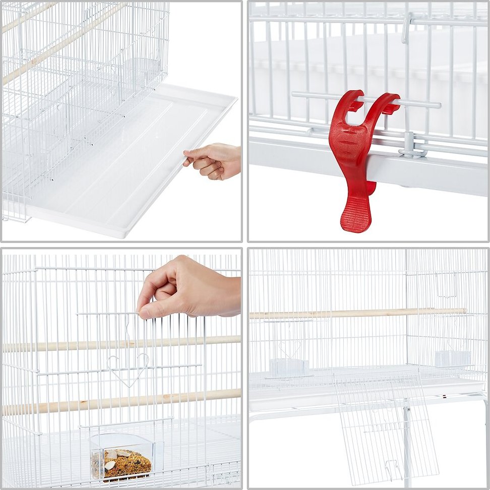 Yaheetech Rolling Stand Extra Space Wood Perches Bird Cage