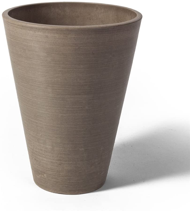 Algreen (#16825) Valencia Round Tapered Pot Planter,  Spun Taupe â 10â x 13â