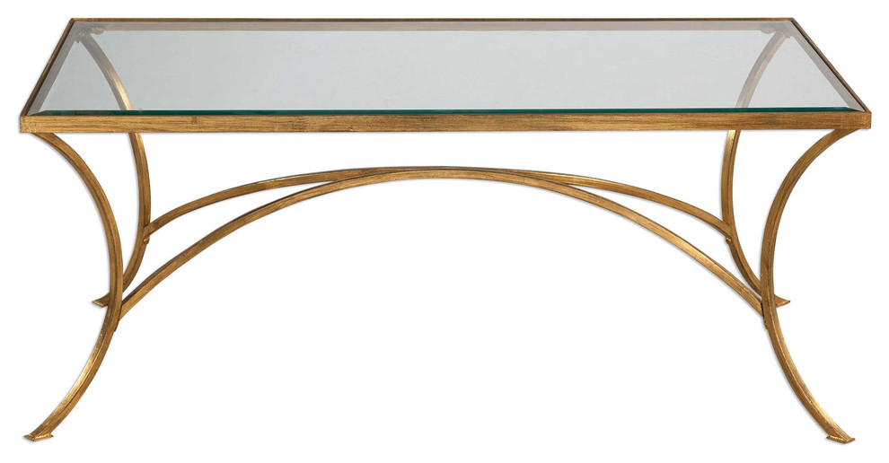 Uttermost Alayna Gold Coffee Table   Transitional   Coffee Tables   by ALCOVE LIGHTING  Houzz