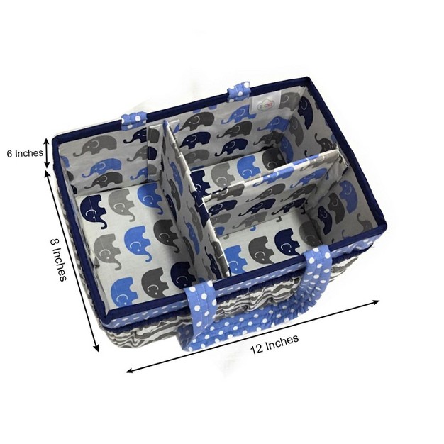 Bacati Elephants Blue gray Storage Caddy