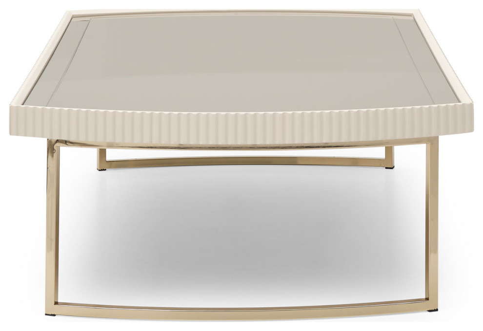 Lisbon Cocktail Table  Silken Matte Cream   Contemporary   Coffee Tables   by Michael Amini  Houzz