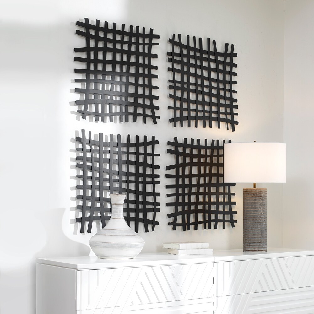 Uttermost Gridlines Matte Black Iron Wall Decor   24\