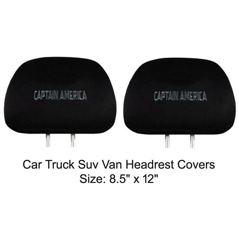 Set of 2(Two) Universal Fit Truck Car Seat Headrest Covers - Avengers Captain America